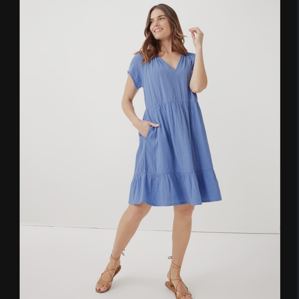 Pact Coastal Gauze Midi Dress